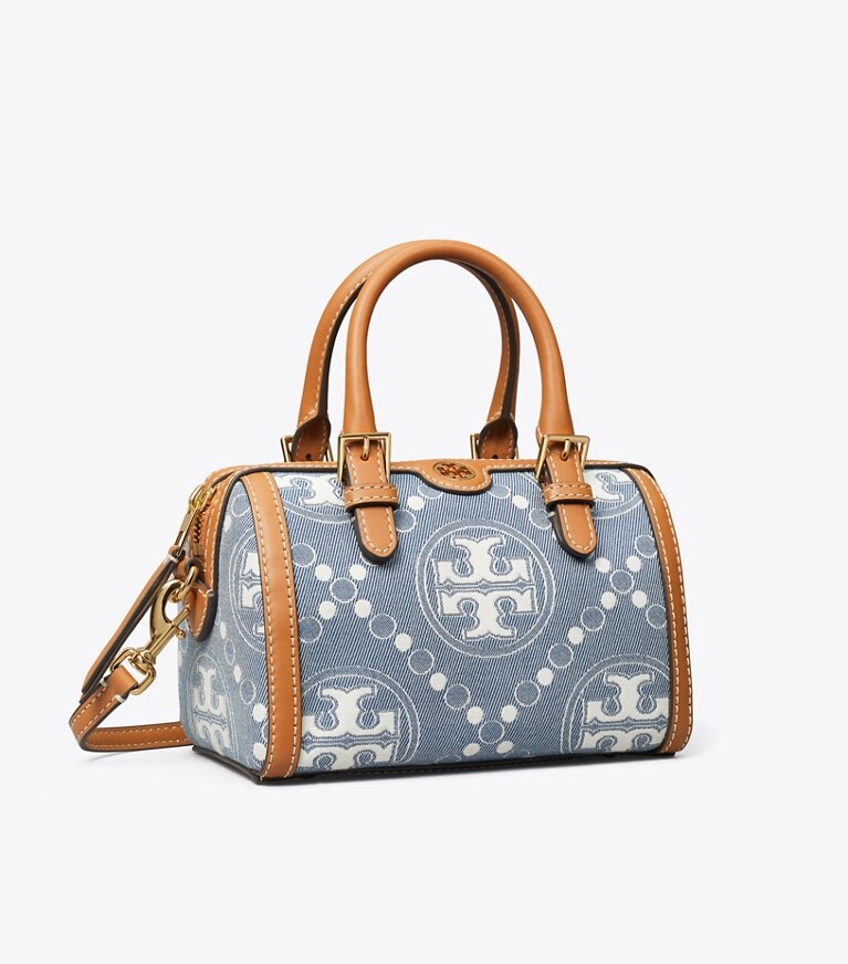 Petite Barrel Bag aus Denim mit T Monogramm Damen Taschen Crossbody Bags Tory Burch DE