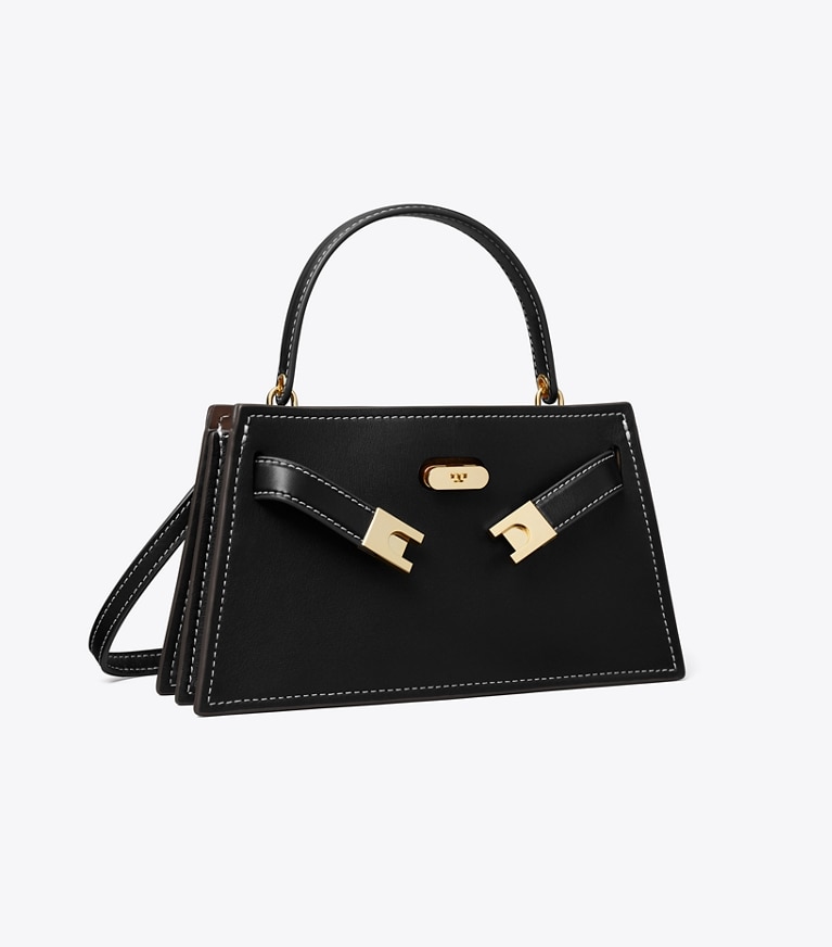 Tory Burch designer mini bags Petite Lee Radziwill Bag in Black angle