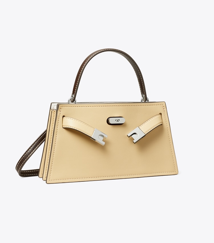 Tory Burch designer mini bags Petite Lee Radziwill Bag in Praline angle