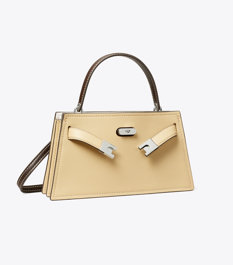 Tory Burch designer mini bags Petite Lee Radziwill Bag in Praline angle