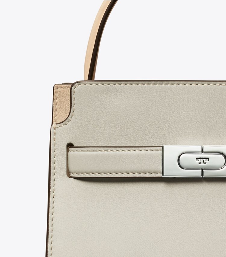 Tory Burch designer クロスボディバッグ リー ラジウィル プチダブルバッグ in Feather Gray ディテール
