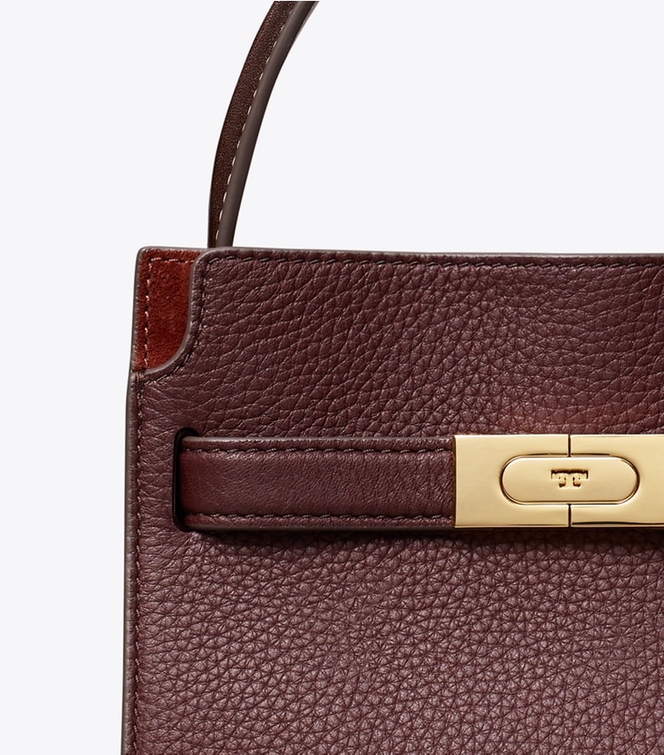 Tory Burch designer crossbody bags Petite Lee Radziwill Double Bag in Dark Carmine detail