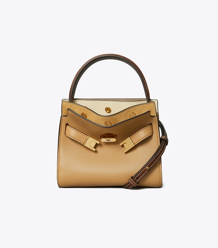 Tory Burch designer クロスボディバッグ リー ラジウィル プチダブルバッグ in Ginger Shortbread front