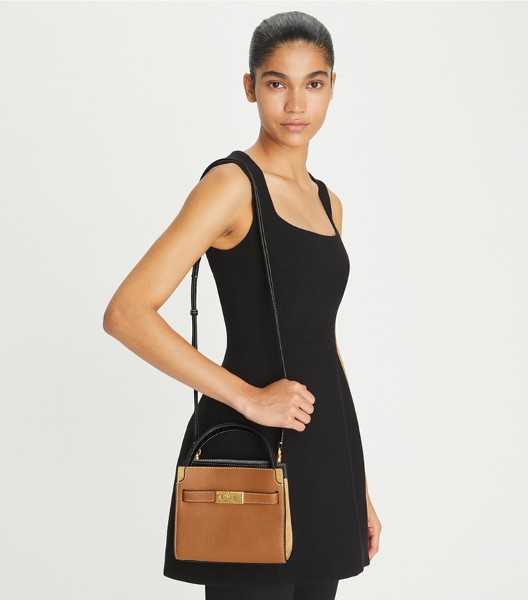 Petite Lee Radziwill Pebbled Double Bag: Women's Designer Crossbody Bags