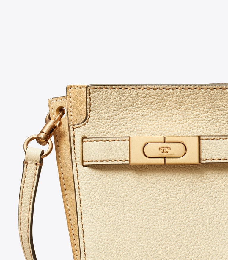 Tory Burch designer crossbody bags Petite Lee Radziwill Pebbled Double Bucket in New Moon angle