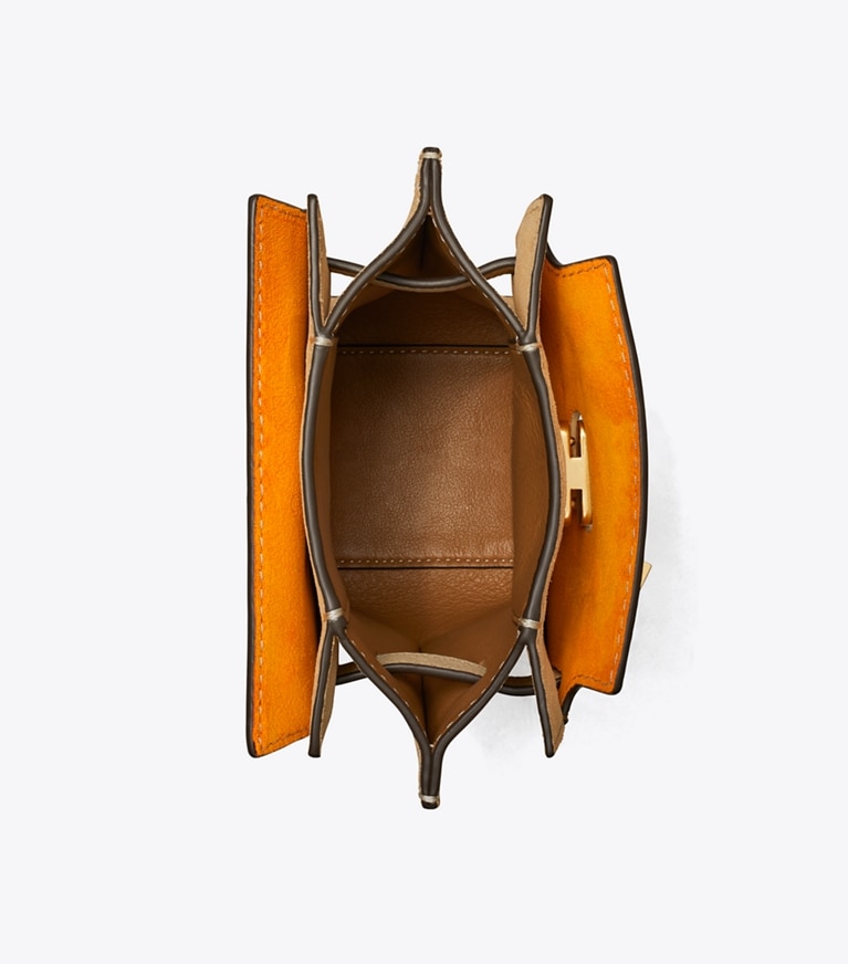Tory Burch designer crossbody bags Petite Lee Radziwill Pebbled Double Bucket in New Moon angle