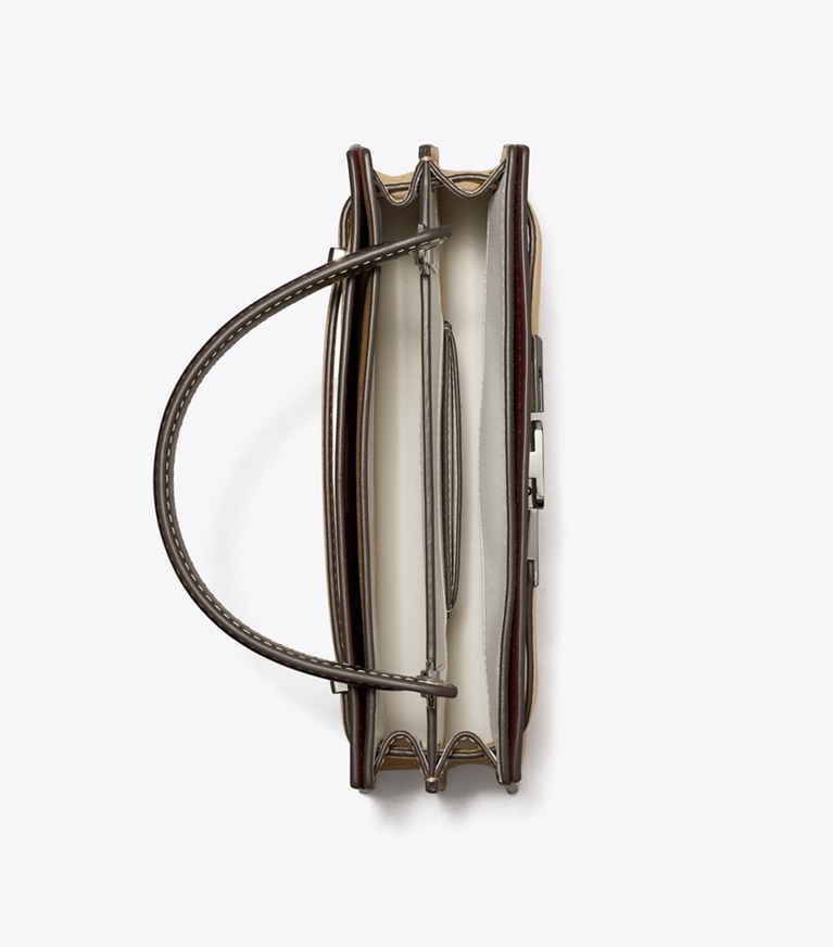 Tory Burch designer kleine taschen Petite Lee Radziwill Tasche in Praline angle