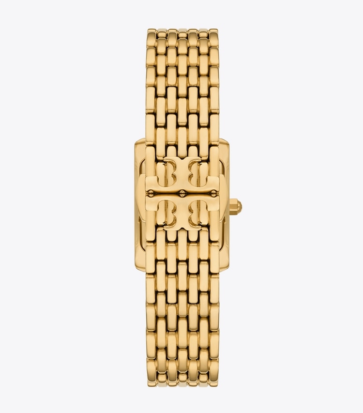 Tory Burch designer montres bracelet Petite montre Eleanor dans WHITE MOP/GOLD retour