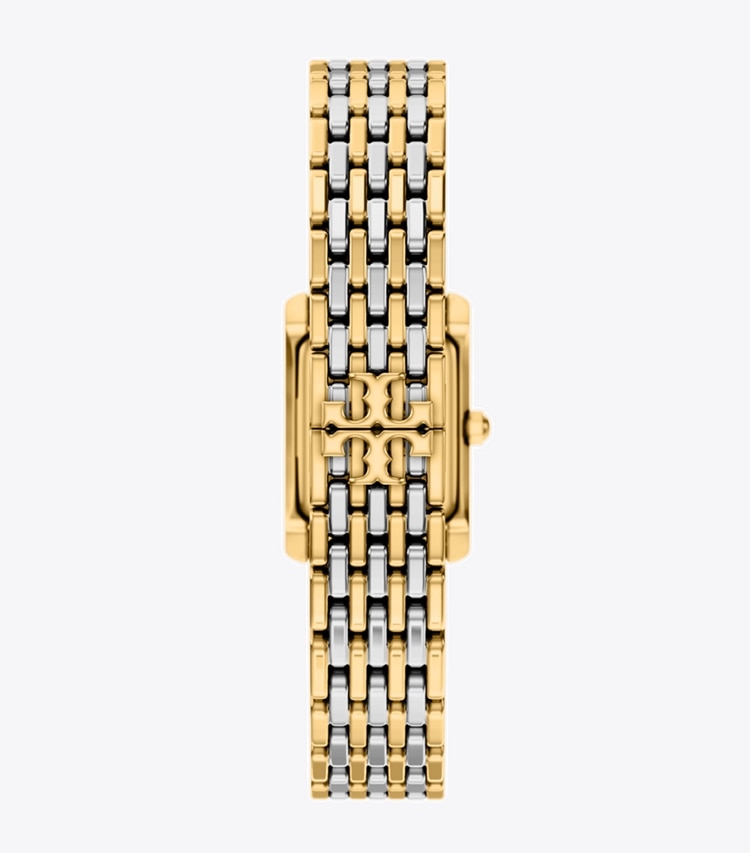 Tory Burch designer montres bracelet Petite montre Eleanor dans MOP/STONES/TWO-TONE retour
