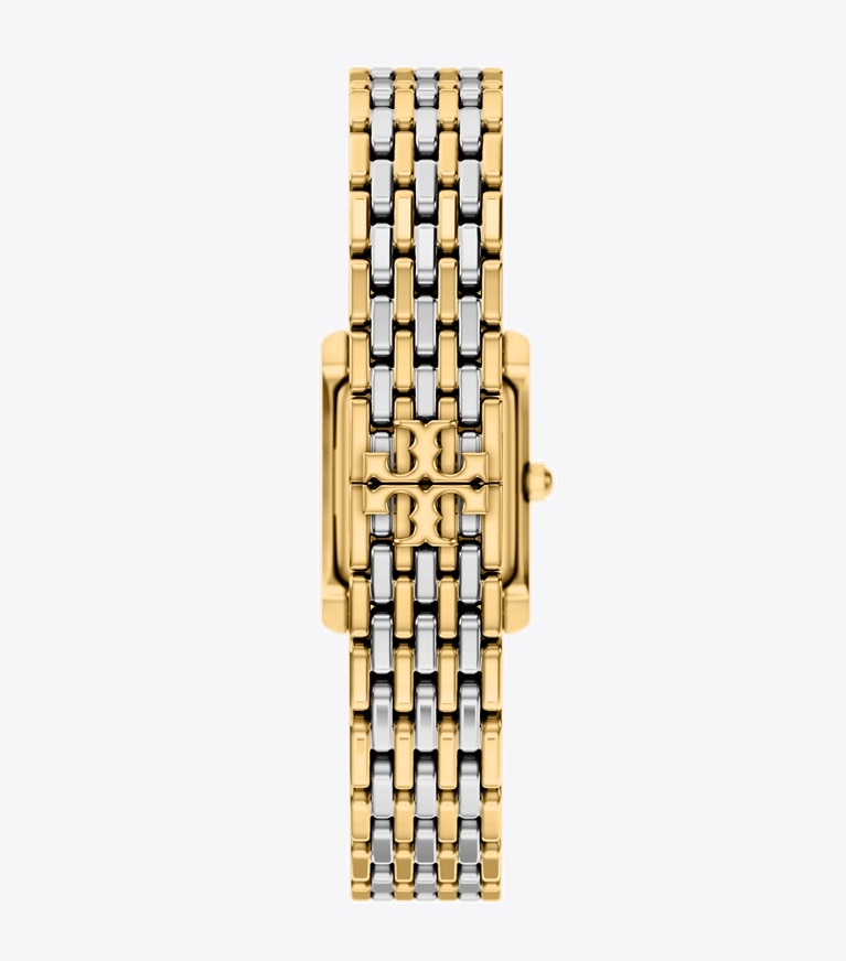 Tory Burch designer montres bracelet Petite montre Eleanor dans MOP/STONES/TWO-TONE retour