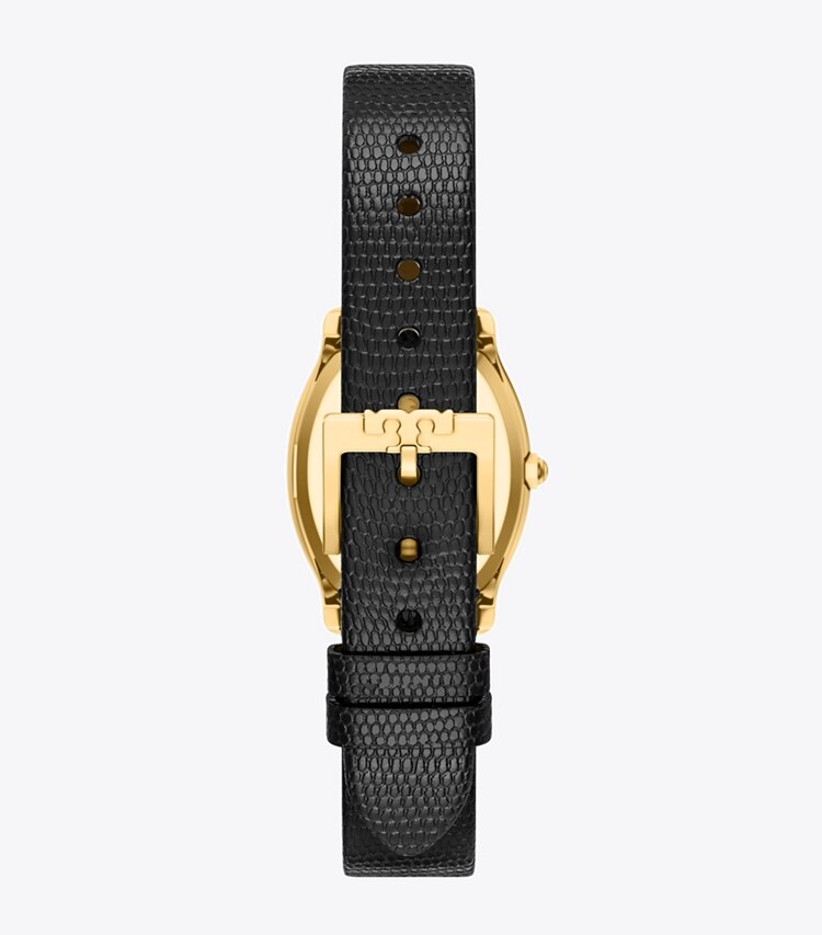 Tory Burch designer montres bracelet Petite montre Eleanor Curve dans MOTHER-OF-PEARL/GOLD/BLACK LIZARD retour
