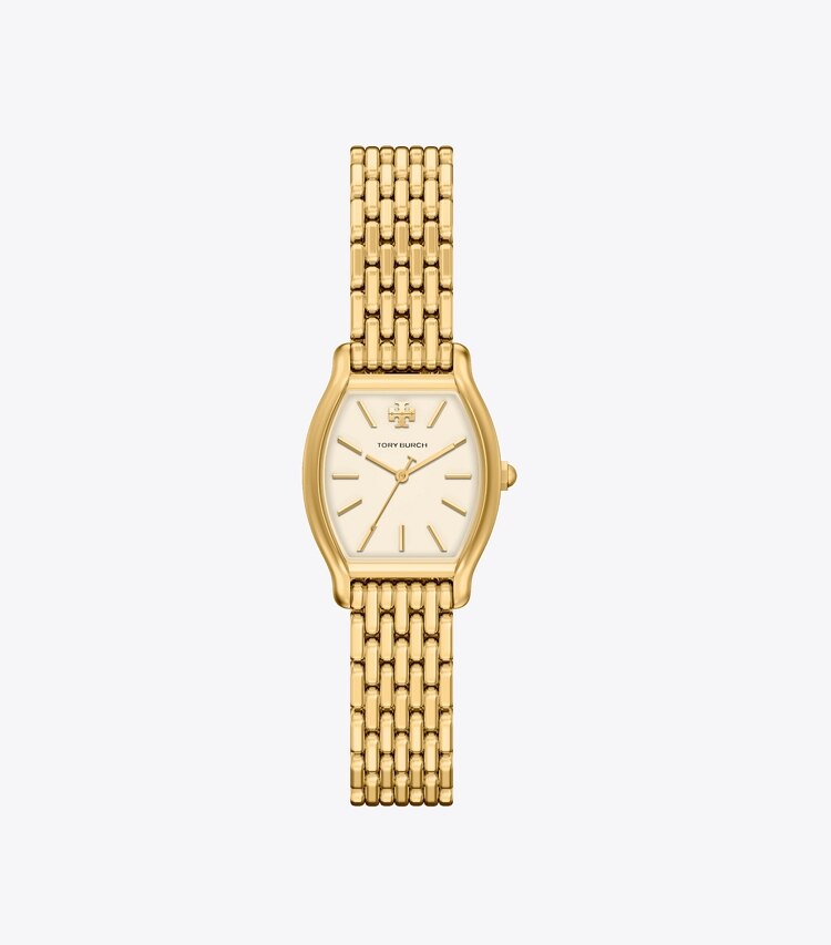 Tory Burch designer montres bracelet Petite montre Eleanor Curve dans IVORY/GOLD de face