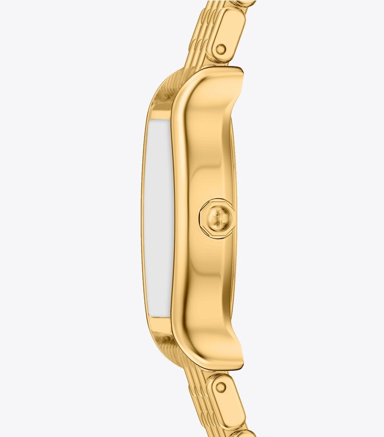 Tory Burch designer montres bracelet Petite montre Eleanor Curve dans IVORY/GOLD de côté