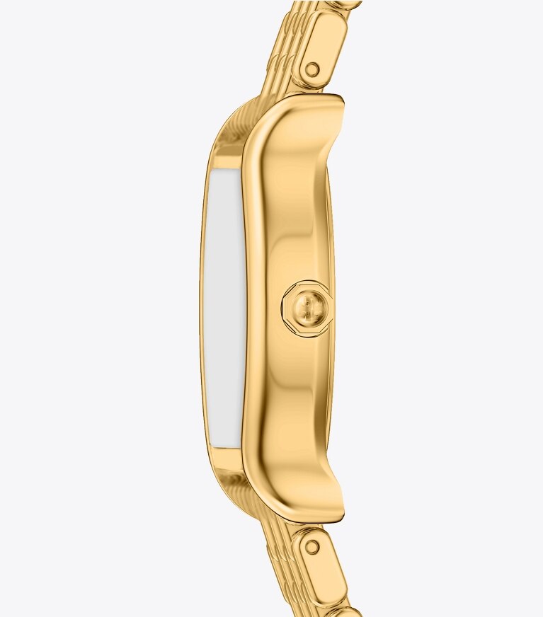 Tory Burch designer montres bracelet Petite montre Eleanor Curve dans IVORY/GOLD de côté