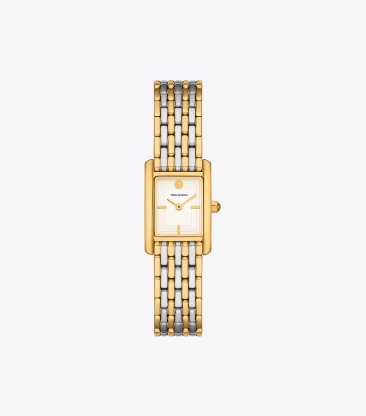 Tory Burch designer montres bracelet Petite montre Eleanor dans IVORY / TWO-TONE de face