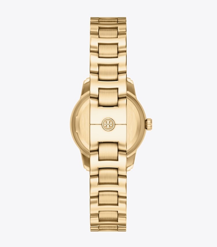 Tory Burch designer montres bracelet Petite montre Miller dans CHOCOLATE/PALE GOLD retour