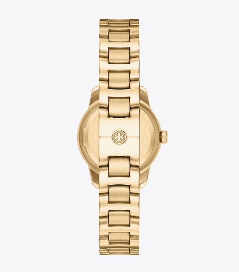 Tory Burch designer montres bracelet Petite montre Miller dans CHOCOLATE/PALE GOLD retour
