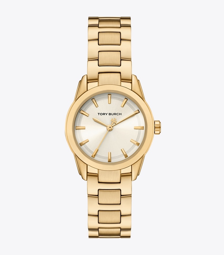 Tory Burch designer montres bracelet Petite montre Miller dans IVORY/PALE GOLD de face