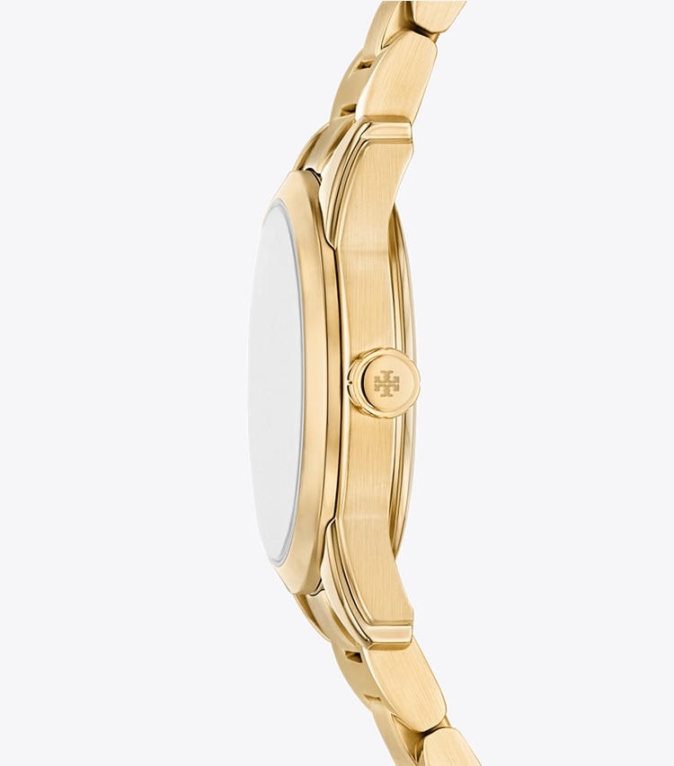 Tory Burch designer montres bracelet Petite montre Miller dans IVORY/PALE GOLD de côté