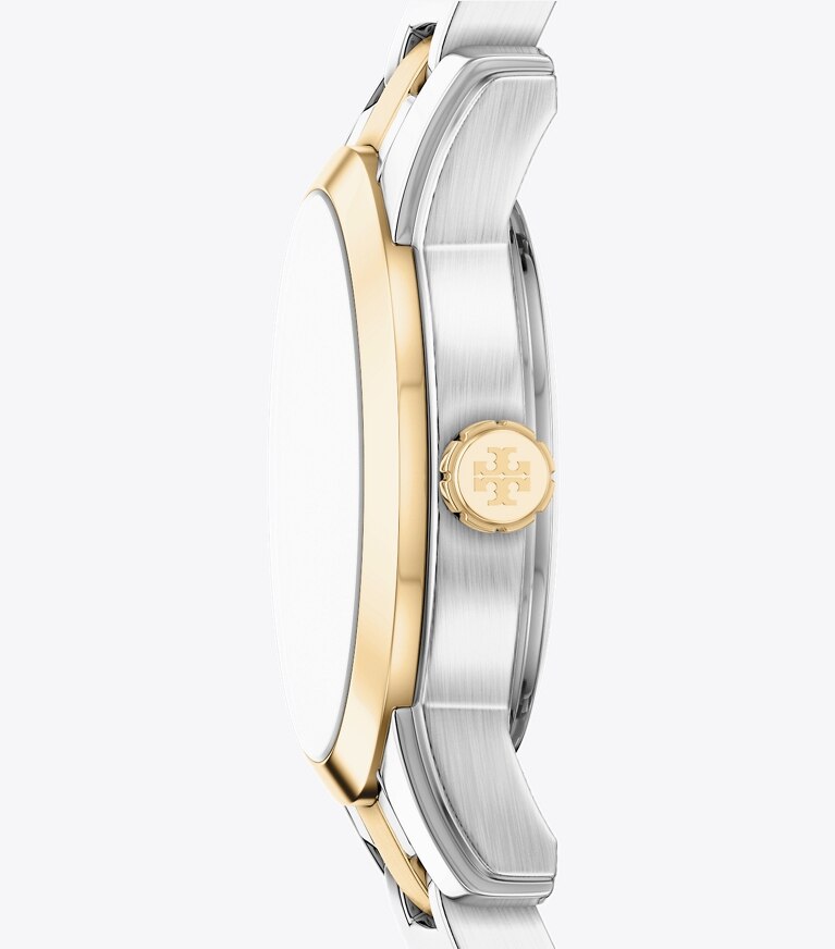 Tory Burch designer montres bracelet Petite montre Miller dans GREEN/TWO-TONE de côté