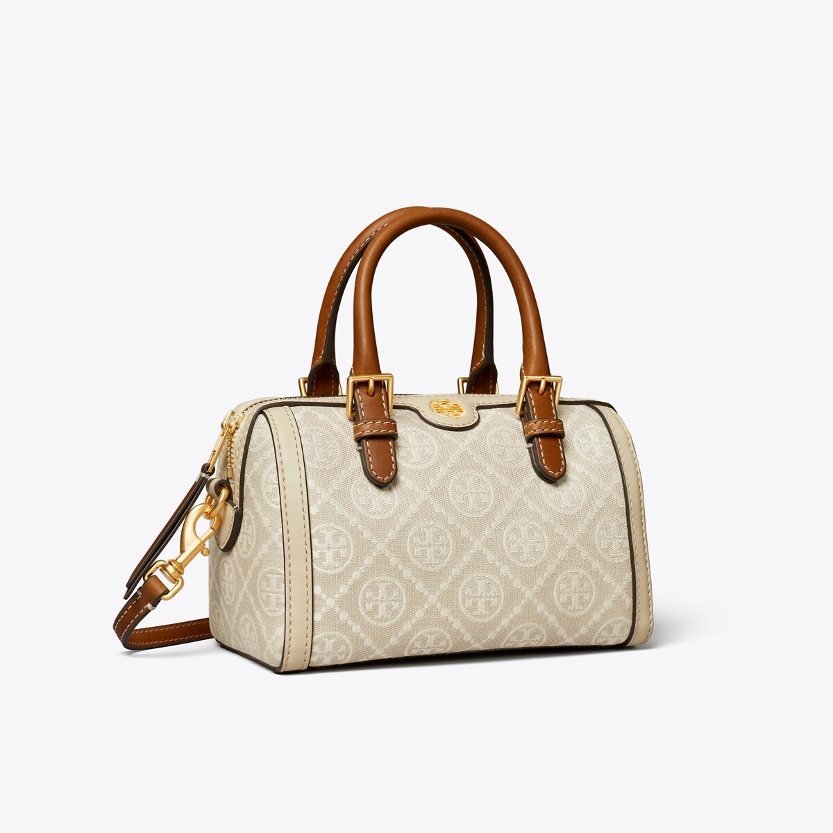 Tory Burch T Monogram Barrel Bag in Natural