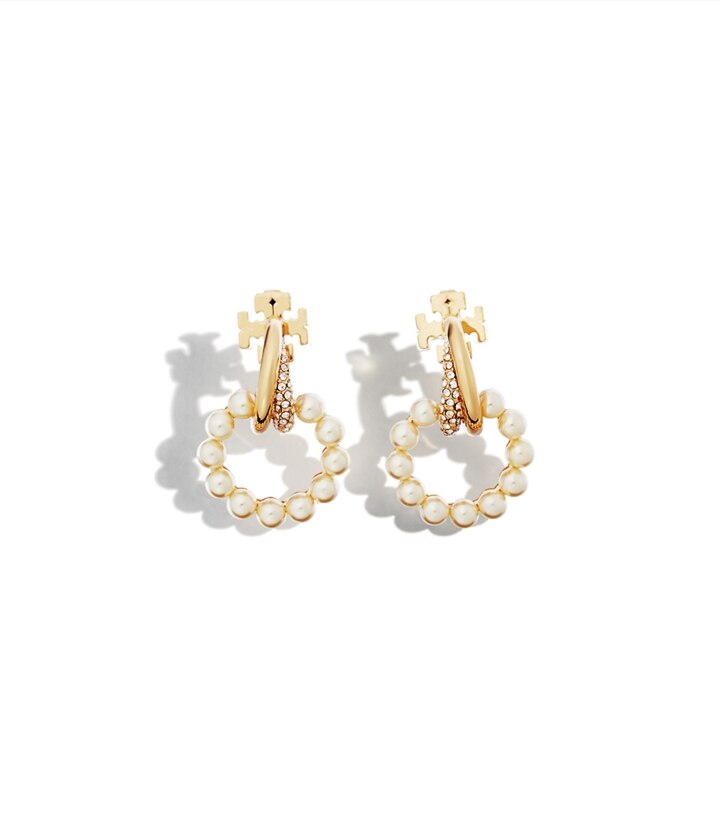 Petites boucles d’oreilles pendantes Moondance à anneaux et perles