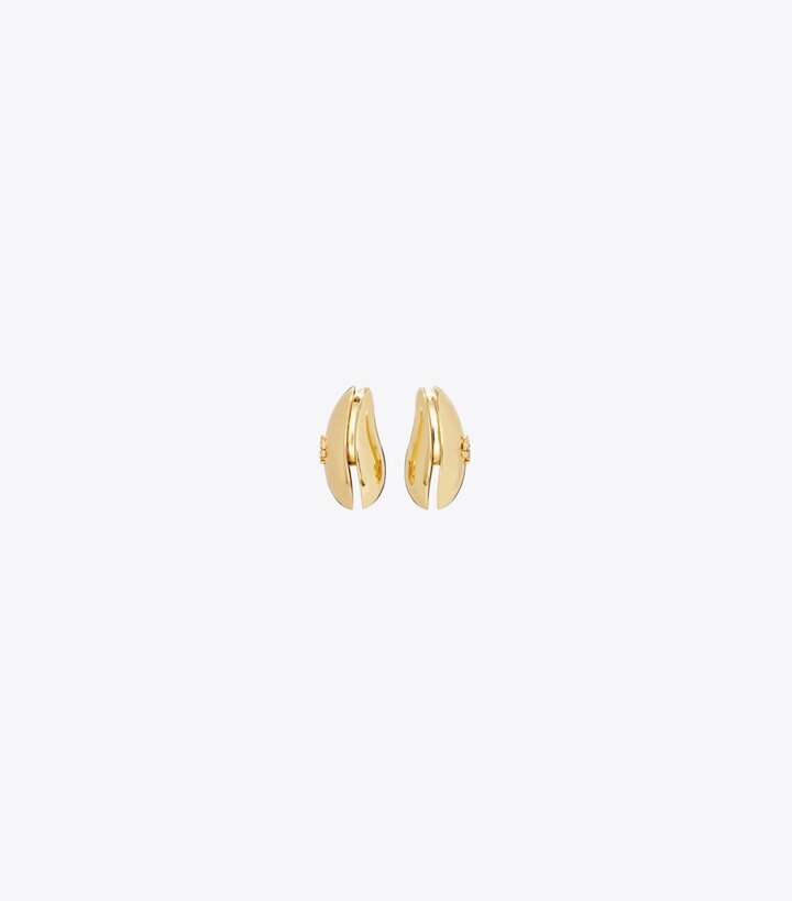 Tory Burch designer boucles d'oreilles Petites boucles d’oreilles Pierced in Light Brass front