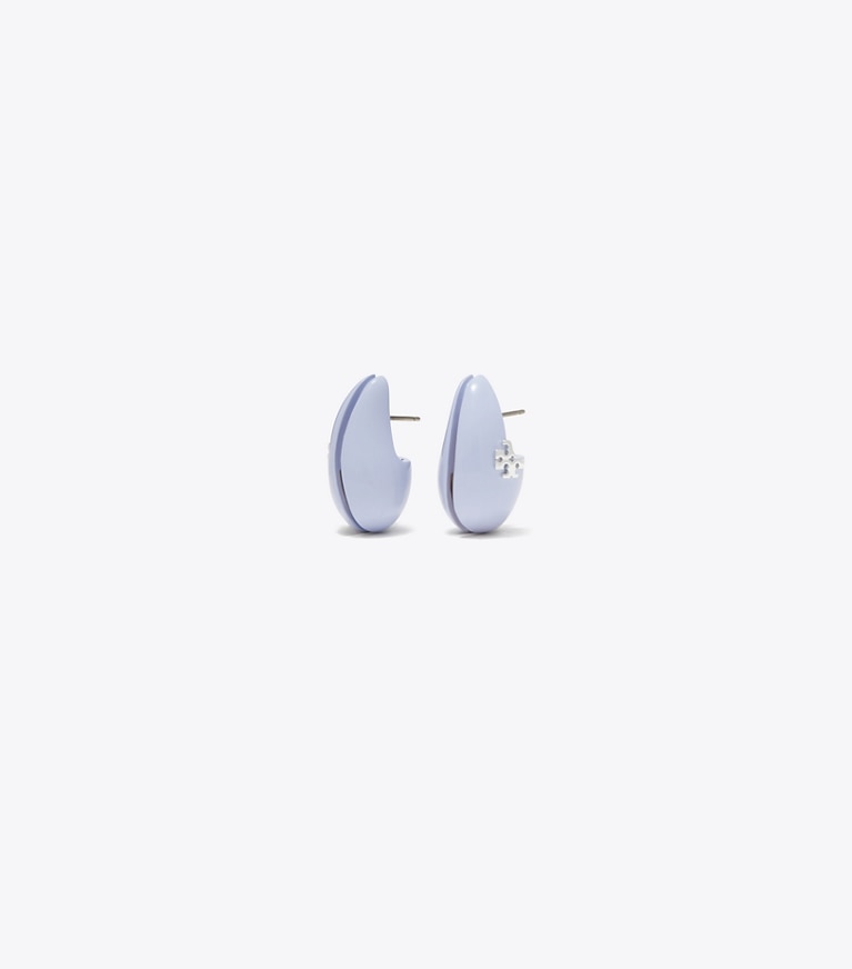 Tory Burch designer boucles d'oreilles Petites boucles d’oreilles vague in Light Blue front