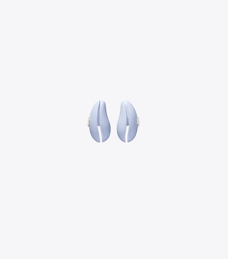 Tory Burch designer boucles d'oreilles Petites boucles d’oreilles vague in Light Blue front