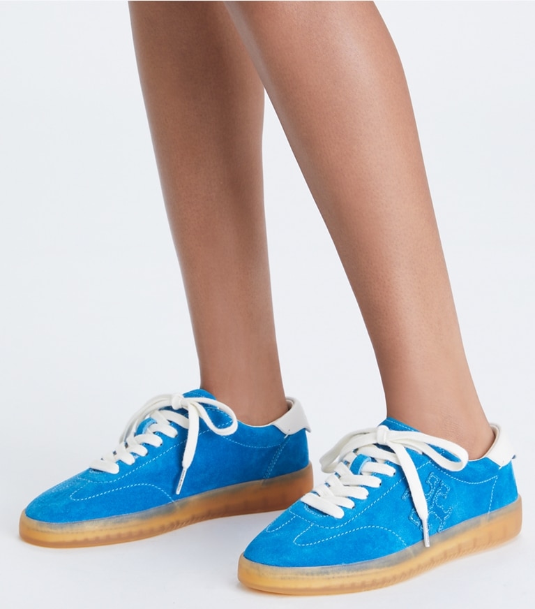Tory Burch designer sneakers Phoenix Sneaker in BLUE AZURE / BLUE AZURE / WHITE angle