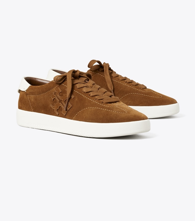 Tory Burch designer sneakers Phoenix Sneaker in MOCHA BROWN / CREAM angle