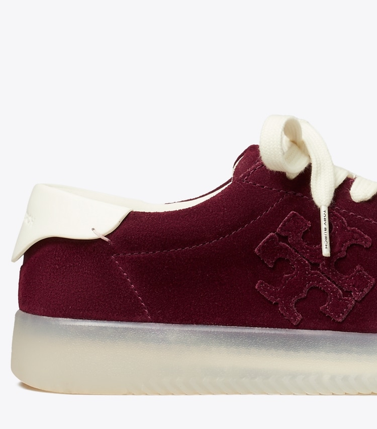 Tory Burch designer sneakers Phoenix Sneaker in DARK CARMINE / BLANC detail