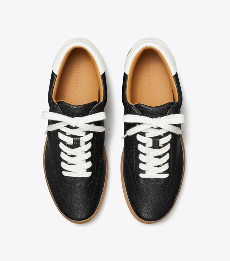 Tory Burch designer sneakers Phoenix Sneaker in PERFECT BLACK / WHITE / WHITE angle