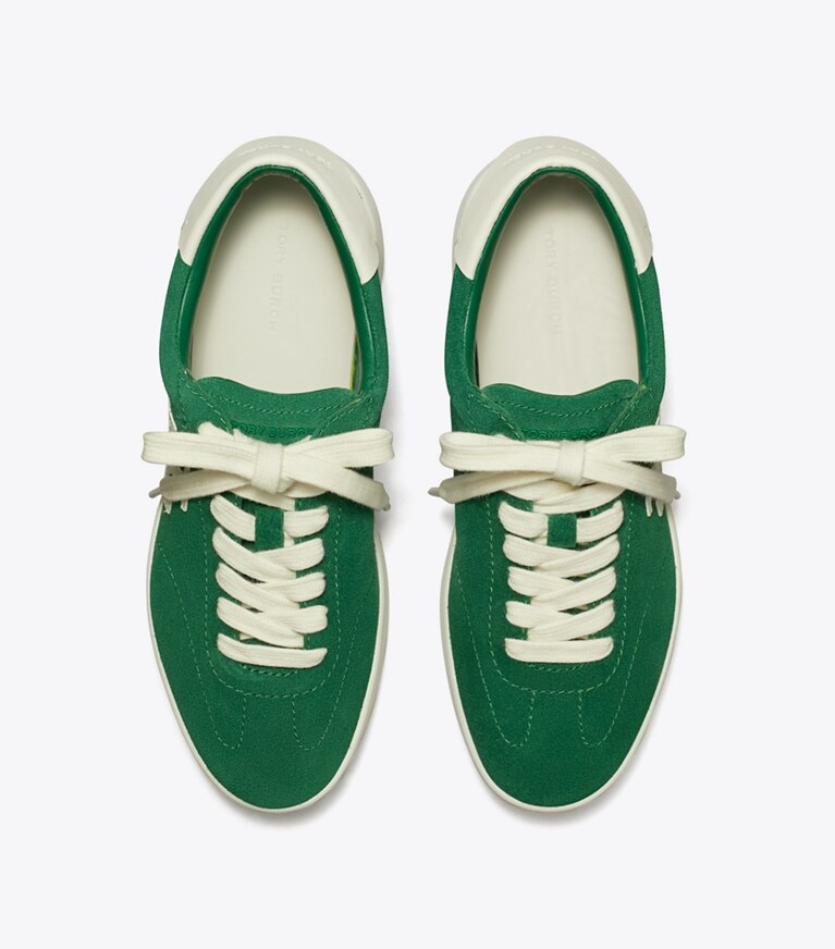 Tory Burch designer sneakers Phoenix Sneaker in GRASS / CREAM overhead