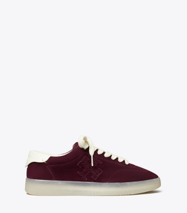 Tory Burch designer sneakers Phoenix Sneaker in DARK CARMINE / BLANC side
