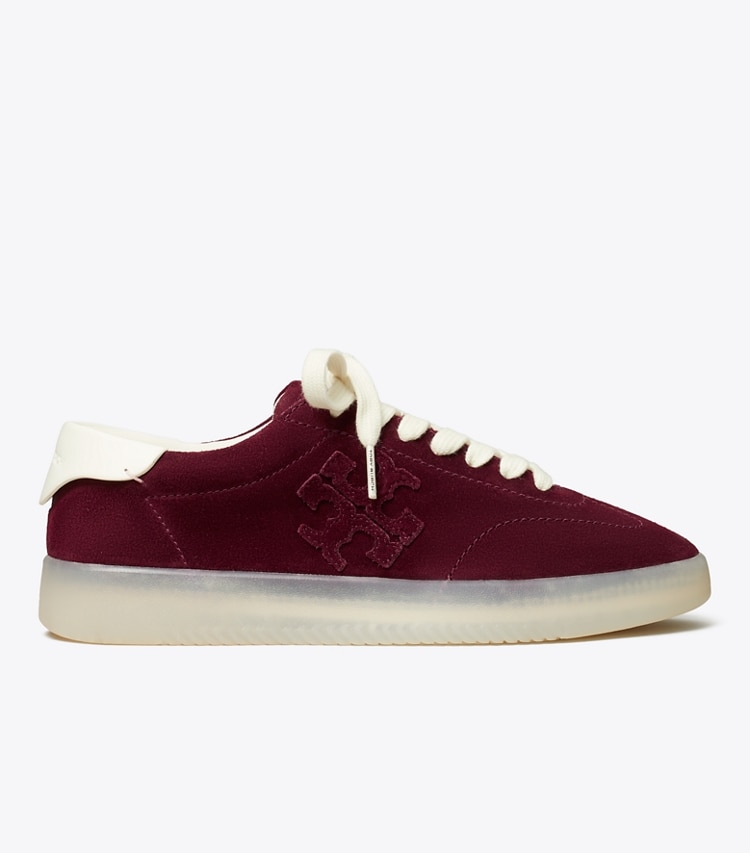Tory Burch designer sneakers Phoenix Sneaker in DARK CARMINE / BLANC side