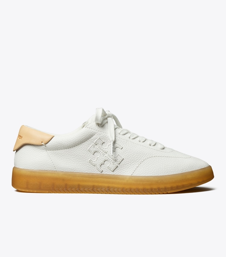 Tory Burch designer sneakers Phoenix Sneaker in WHITE / WHITE / BRUSHED ALMOND side