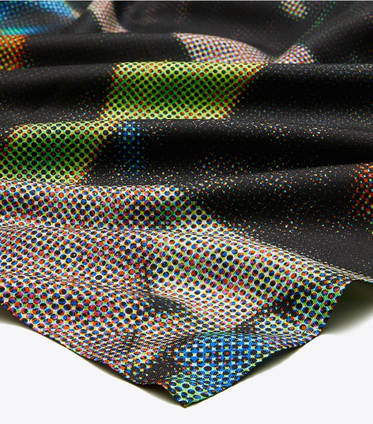 Tory Burch designer scarves Photo Collage Oversized Silk Square in Black Photo Collage overhead