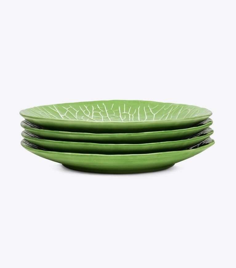 Tory Burch designer servizio da tavola Piatto da insalata Lettuce Ware, Set da quattro in Green front