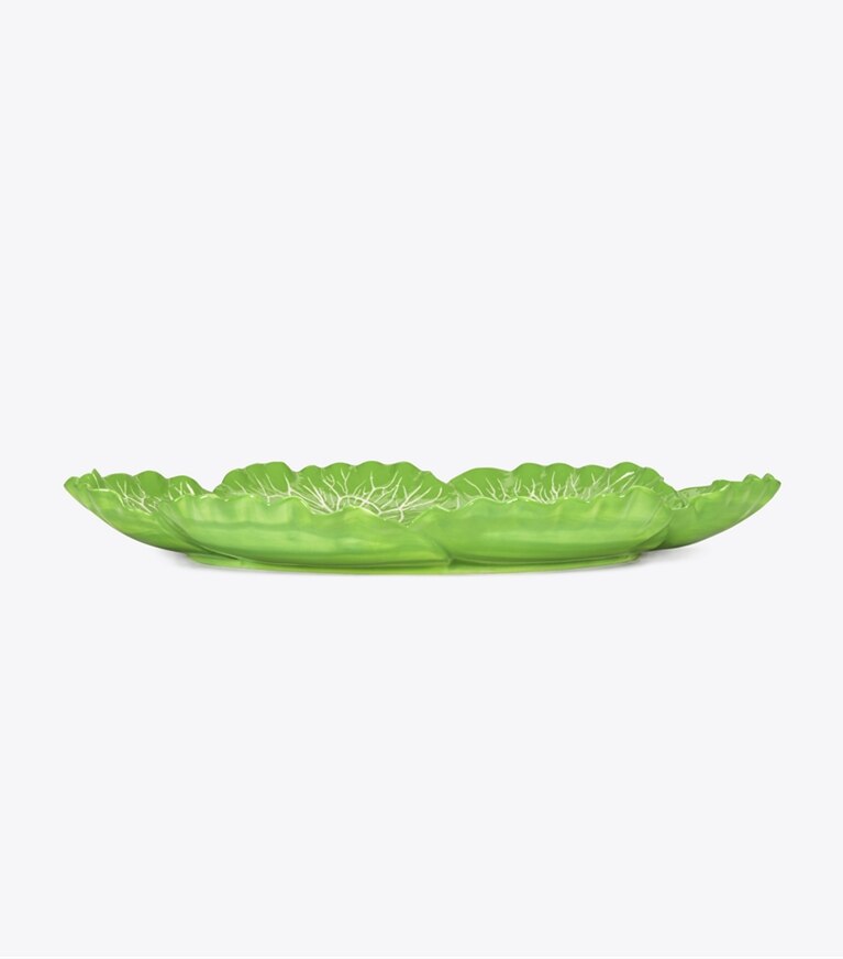 Tory Burch designer servizio da tavola Piatto Ovale Da Portata Lettuce in Green front