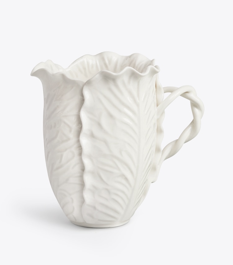Tory Burch designer vaisselle Pichet collection Lettuce dans White de face