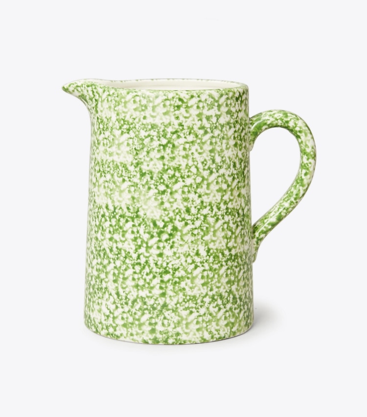Tory Burch designer vaisselle Pichet collection Spongeware dans Green/Sponge de face