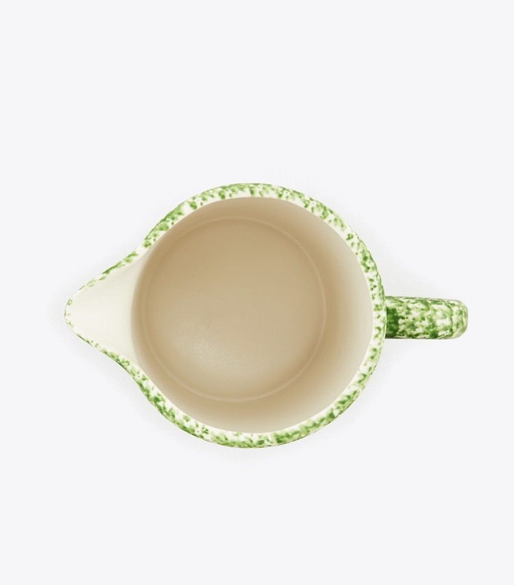 Tory Burch designer vaisselle Pichet collection Spongeware dans Green/Sponge vue du dessus