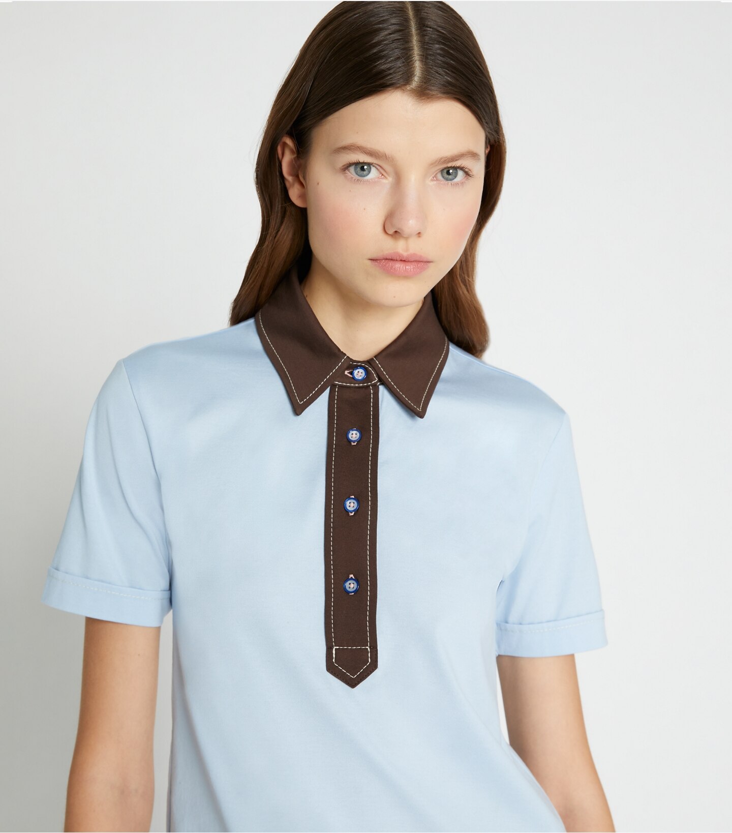 Pick Stitch Contrast Collar Polo