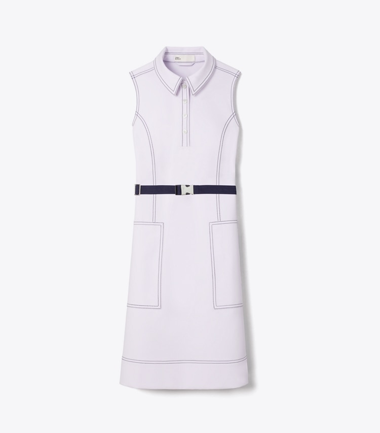 Tory Burch designer dresses Pick Stitch Golf Dress in Hazy Lavender front