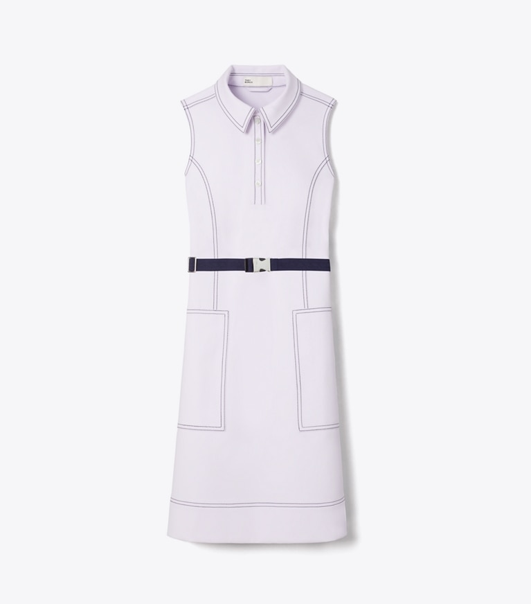 Tory Burch designer dresses Pick Stitch Golf Dress in Hazy Lavender front