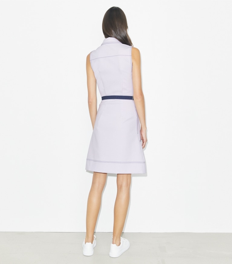 Tory Burch designer dresses Pick Stitch Golf Dress in Hazy Lavender front