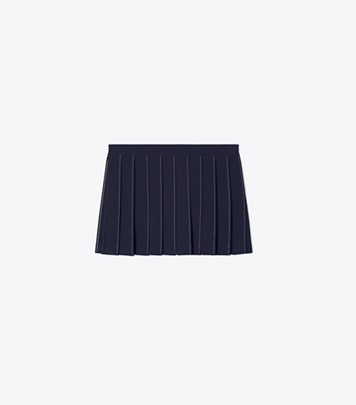 【新品未使用】Tory Burch ネイビースカート tory sports Jacquard Performance Jersey Pleated Overlay Skirt: Women's