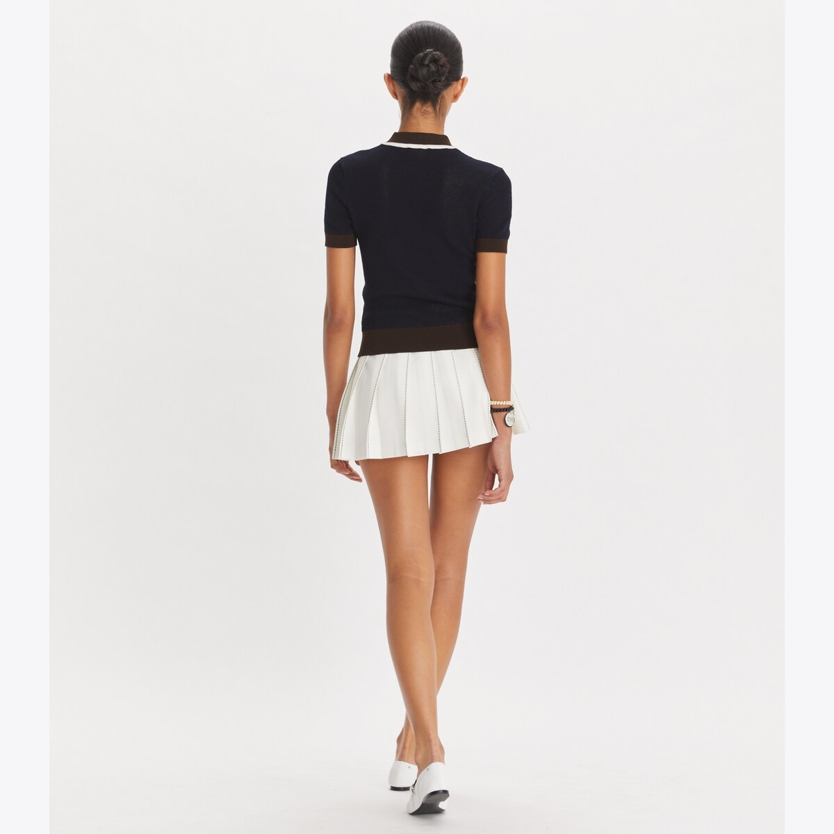 TORY BURCH 【S&T】 プリントプリーツヘムテニススカート Pick Stitch Pleated Skirt: Women's Designer Bottoms | Tory Sport