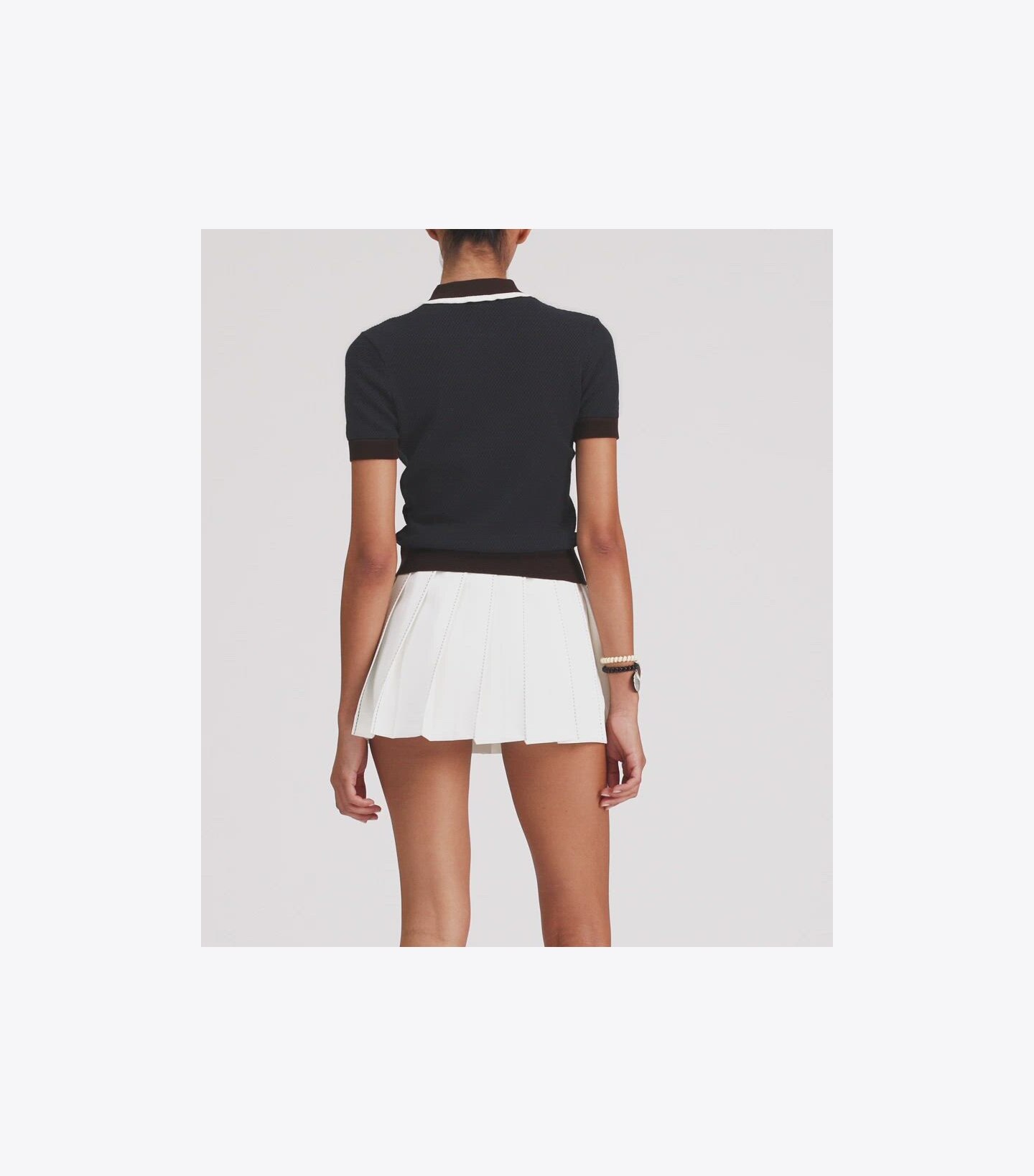 Pick Stitch Pleated Skirt
